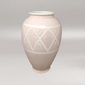 1960s Pink Vase in Ceramic by Deruta. Handmade Made in Italy