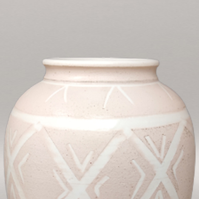 1960s Pink Vase in Ceramic by Deruta. Handmade Made in Italy