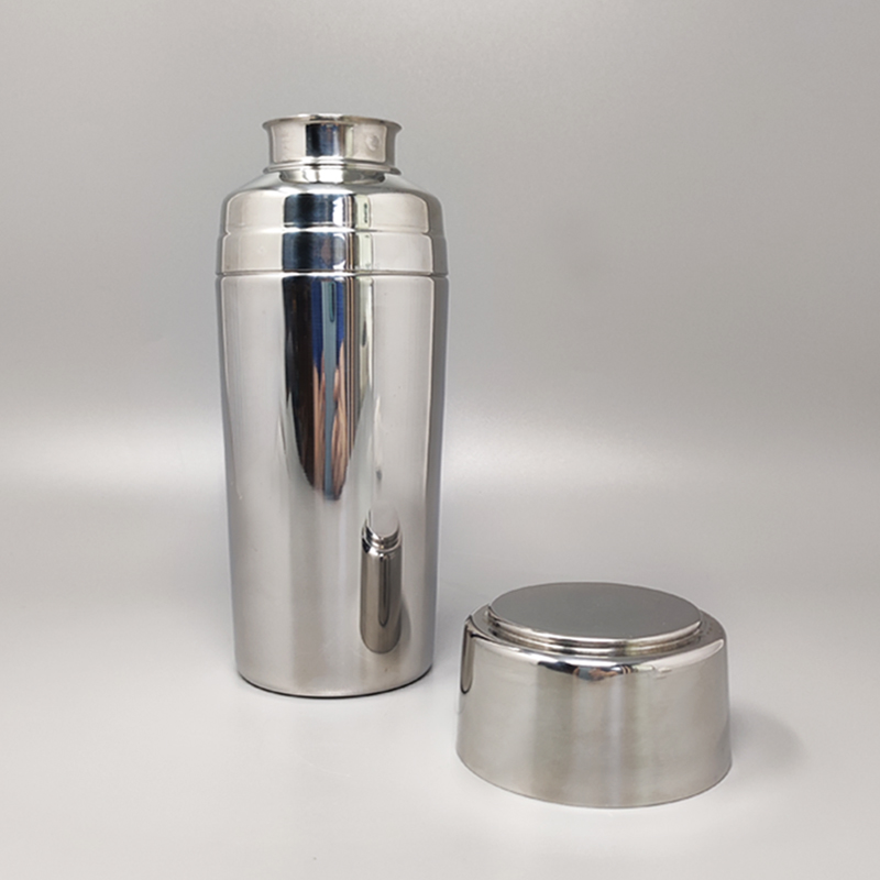 1970s Cocktail Shaker With Ice Bucket by Mepra. Made in Italy