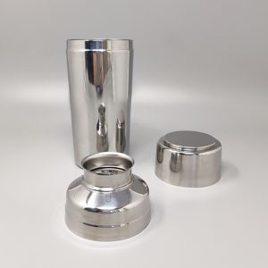 1970s Cocktail Shaker With Ice Bucket by Mepra. Made in Italy
