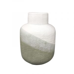 1970s Green And White Vase in Ceramic by F.lli Brambilla