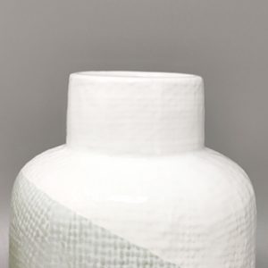 1970s Green And White Vase in Ceramic by F.lli Brambilla