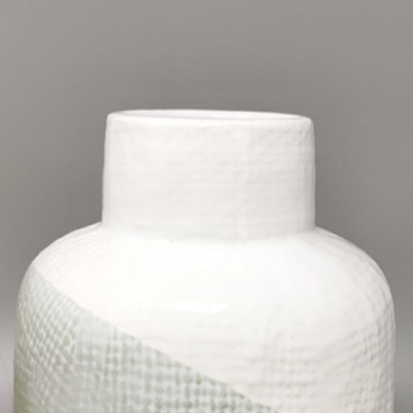 1970s Green And White Vase in Ceramic by F.lli Brambilla - Image 5