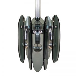 1970s Grey Smoked Chandelier by Veca in Murano Glass.
