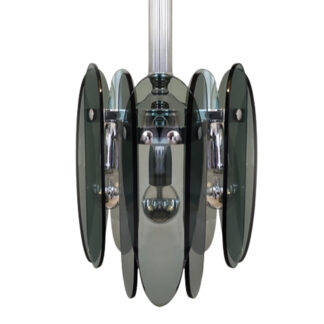 1970s Grey Smoked Chandelier by Veca in Murano Glass.