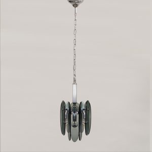 1970s Grey Smoked Chandelier by Veca in Murano Glass.