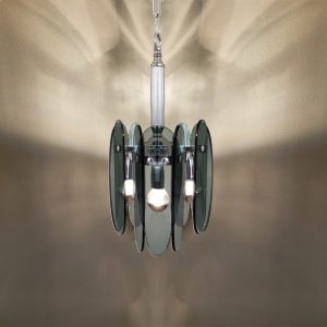 1970s Grey Smoked Chandelier by Veca in Murano Glass.