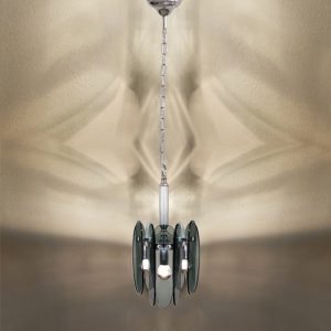 1970s Grey Smoked Chandelier by Veca in Murano Glass.
