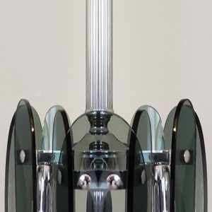 1970s Grey Smoked Chandelier by Veca in Murano Glass.