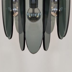1970s Grey Smoked Chandelier by Veca in Murano Glass.