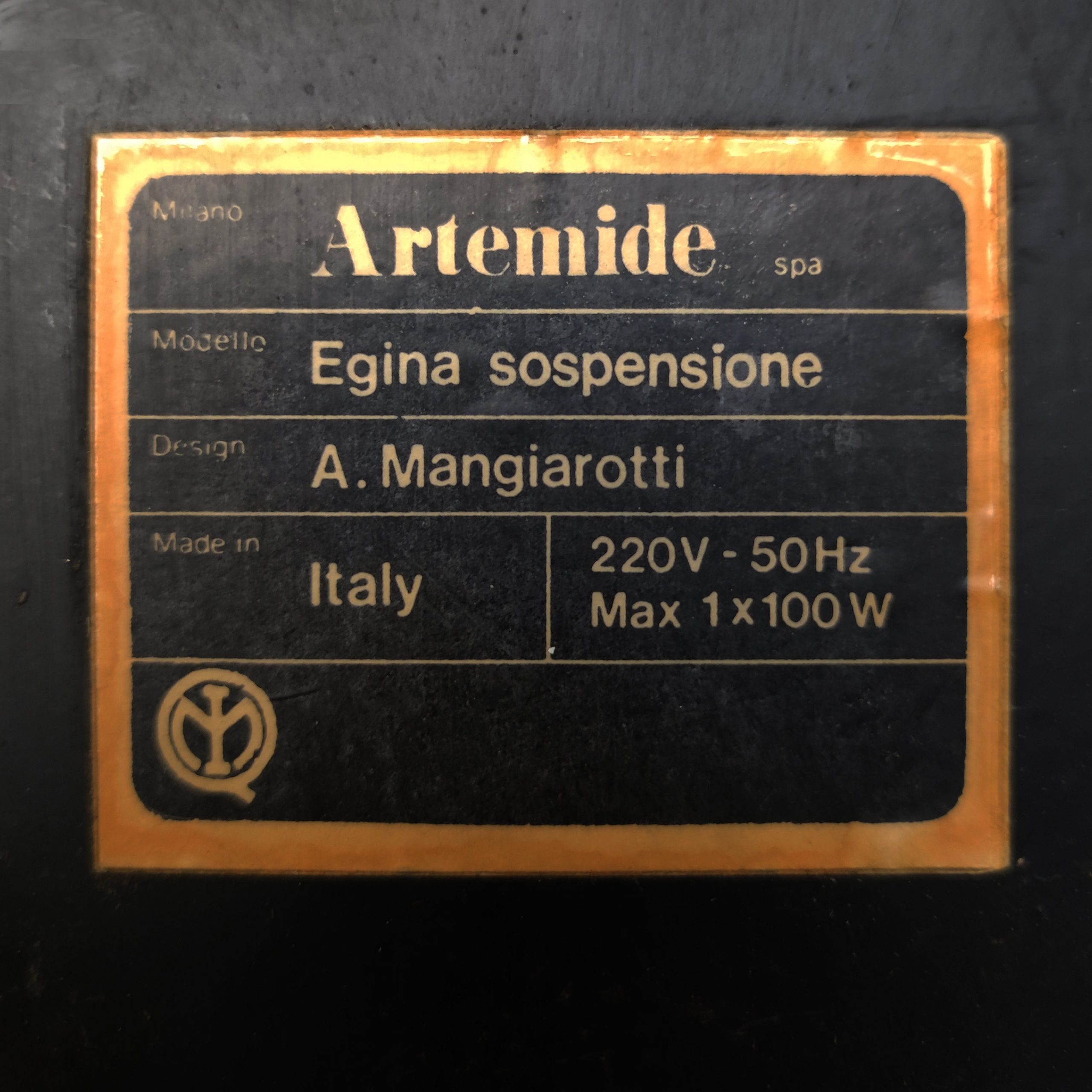 1970s Artemide “Egina 38” Pendant Lamp by Angelo Mangiarotti.