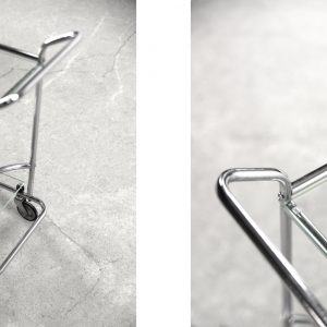 Vintage Art dèco Tubular Steel Chrome Plated and Glass Bar Cart, 1950s