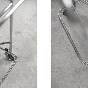 Vintage Art dèco Tubular Steel Chrome Plated and Glass Bar Cart, 1950s