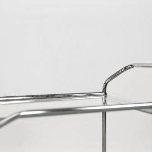 Vintage Art dèco Tubular Steel Chrome Plated and Glass Bar Cart, 1950s