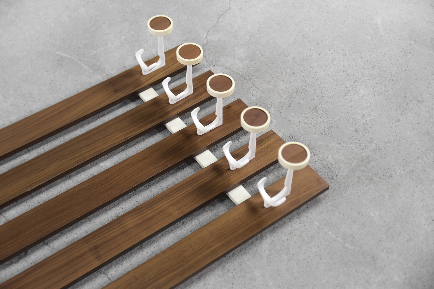 Vintage Mid-Century Scandinavian Modern Teak Wall Coat Rack, 1950s