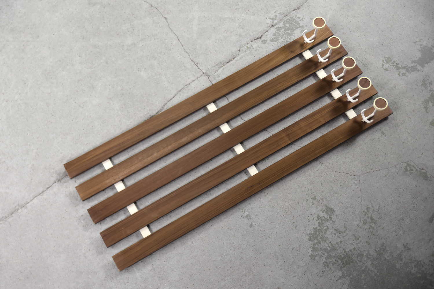 Vintage Mid-Century Scandinavian Modern Teak Wall Coat Rack, 1950s