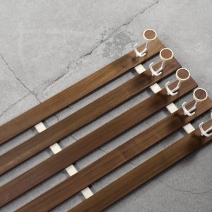 Vintage Mid-Century Scandinavian Modern Teak Wall Coat Rack, 1950s