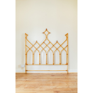 Rare Bamboo Diamond Design Double Bed Headboard