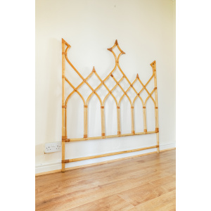 Rare Bamboo Diamond Design Double Bed Headboard
