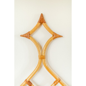 Rare Bamboo Diamond Design Double Bed Headboard