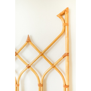 Rare Bamboo Diamond Design Double Bed Headboard