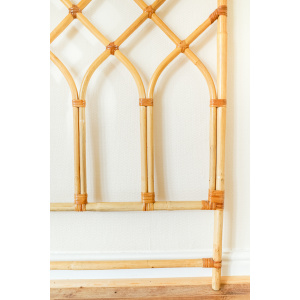 Rare Bamboo Diamond Design Double Bed Headboard