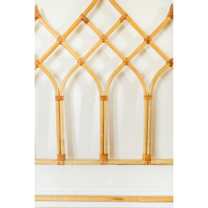 Rare Bamboo Diamond Design Double Bed Headboard
