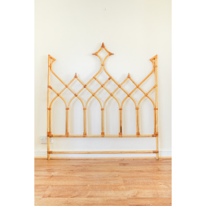 Rare Bamboo Diamond Design Double Bed Headboard