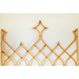 Rare Bamboo Diamond Design Double Bed Headboard