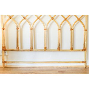 Rare Bamboo Diamond Design Double Bed Headboard