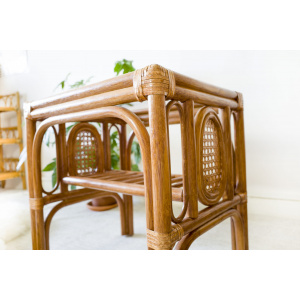 Rattan Glass Top Coffee Table / Side Table