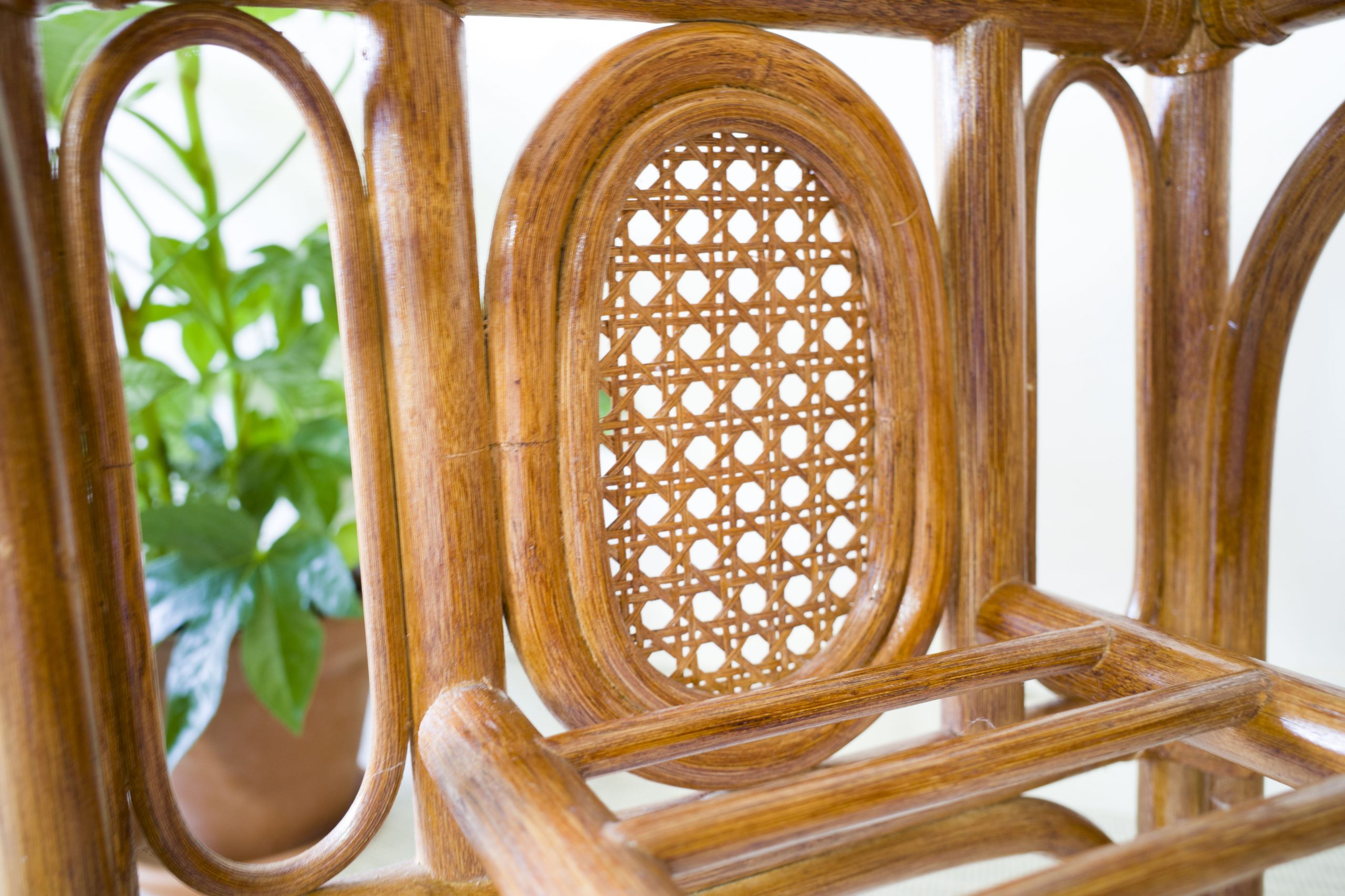 Rattan Glass Top Coffee Table / Side Table