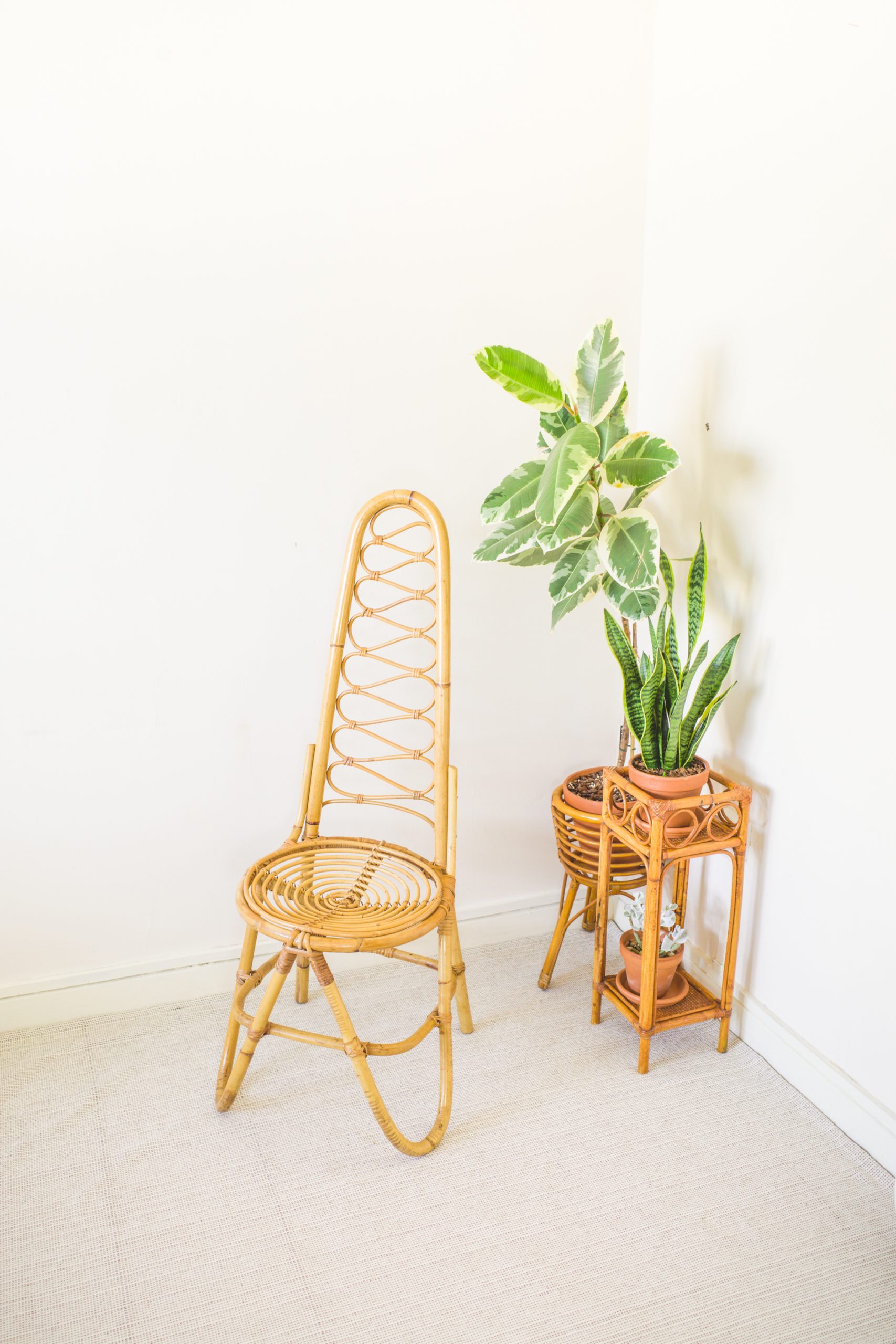 Rare Original Bamboo High Backrest Chair