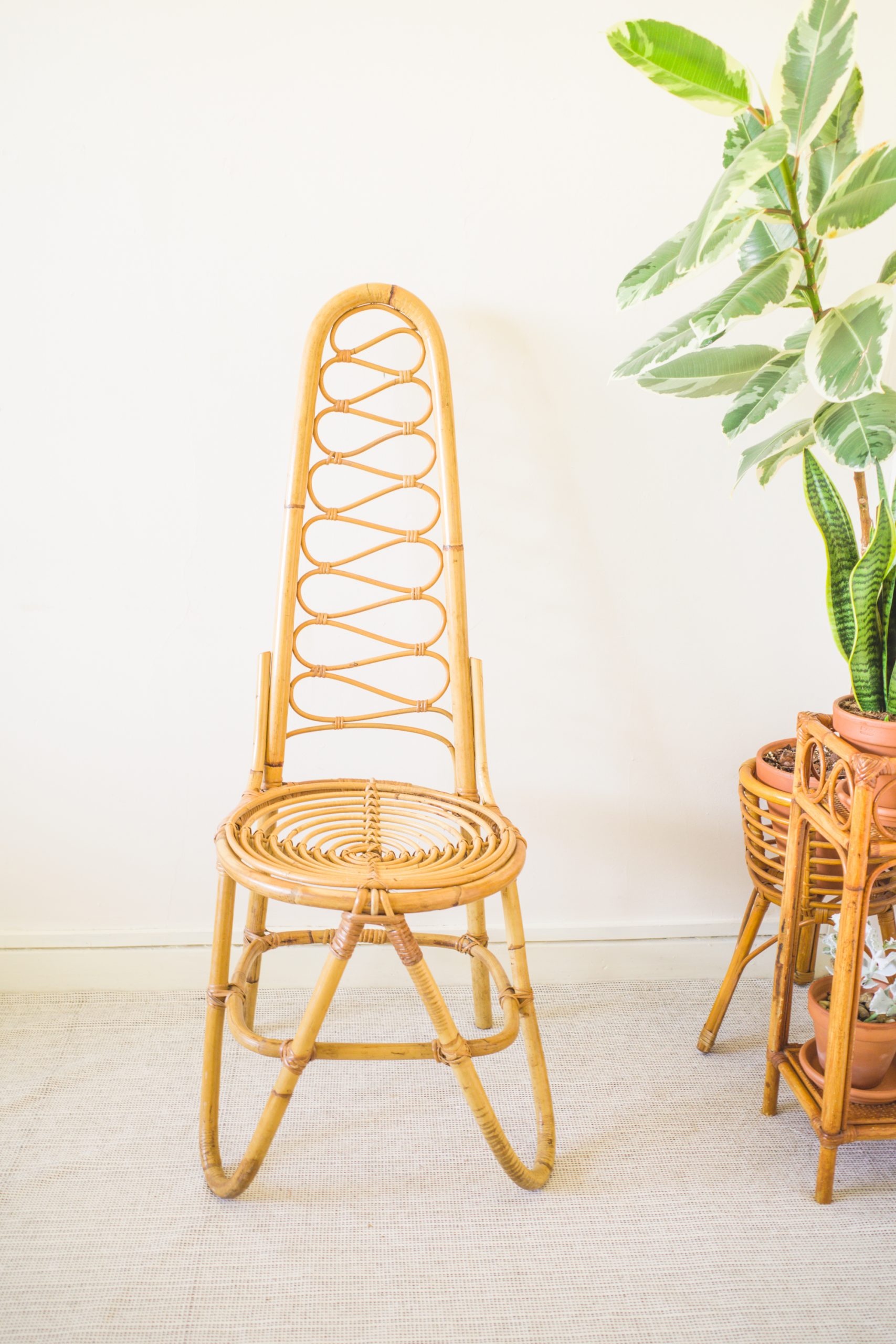 Rare Original Bamboo High Backrest Chair