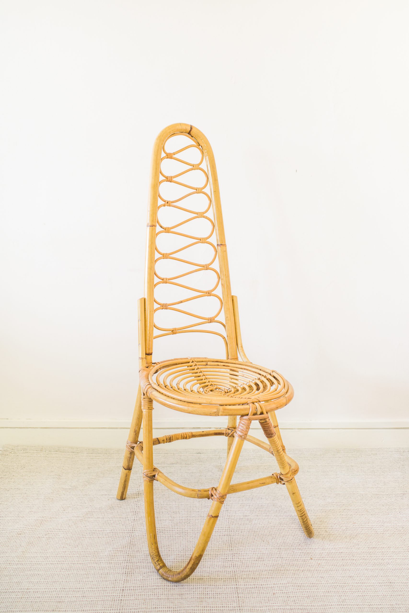 Rare Original Bamboo High Backrest Chair