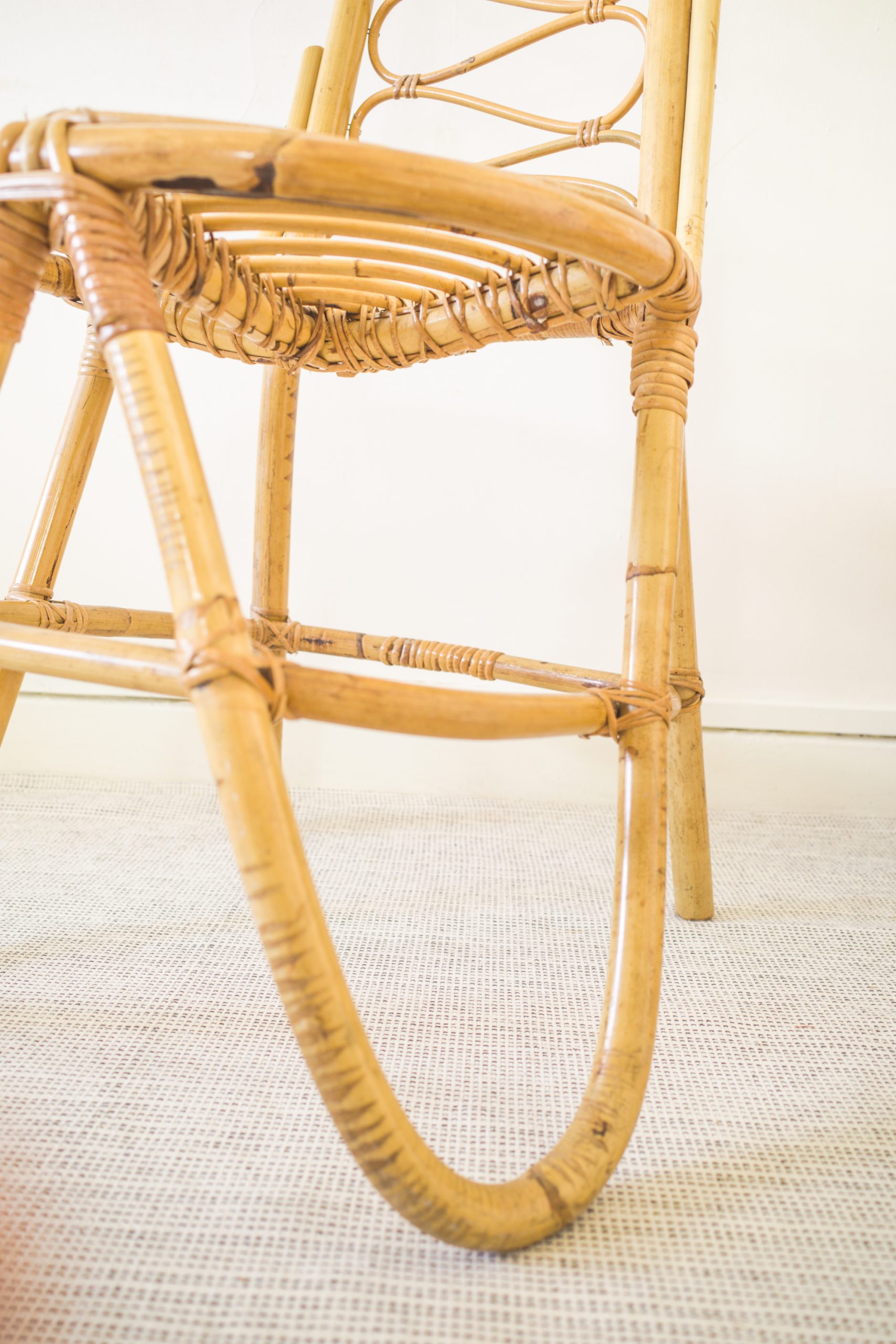 Rare Original Bamboo High Backrest Chair