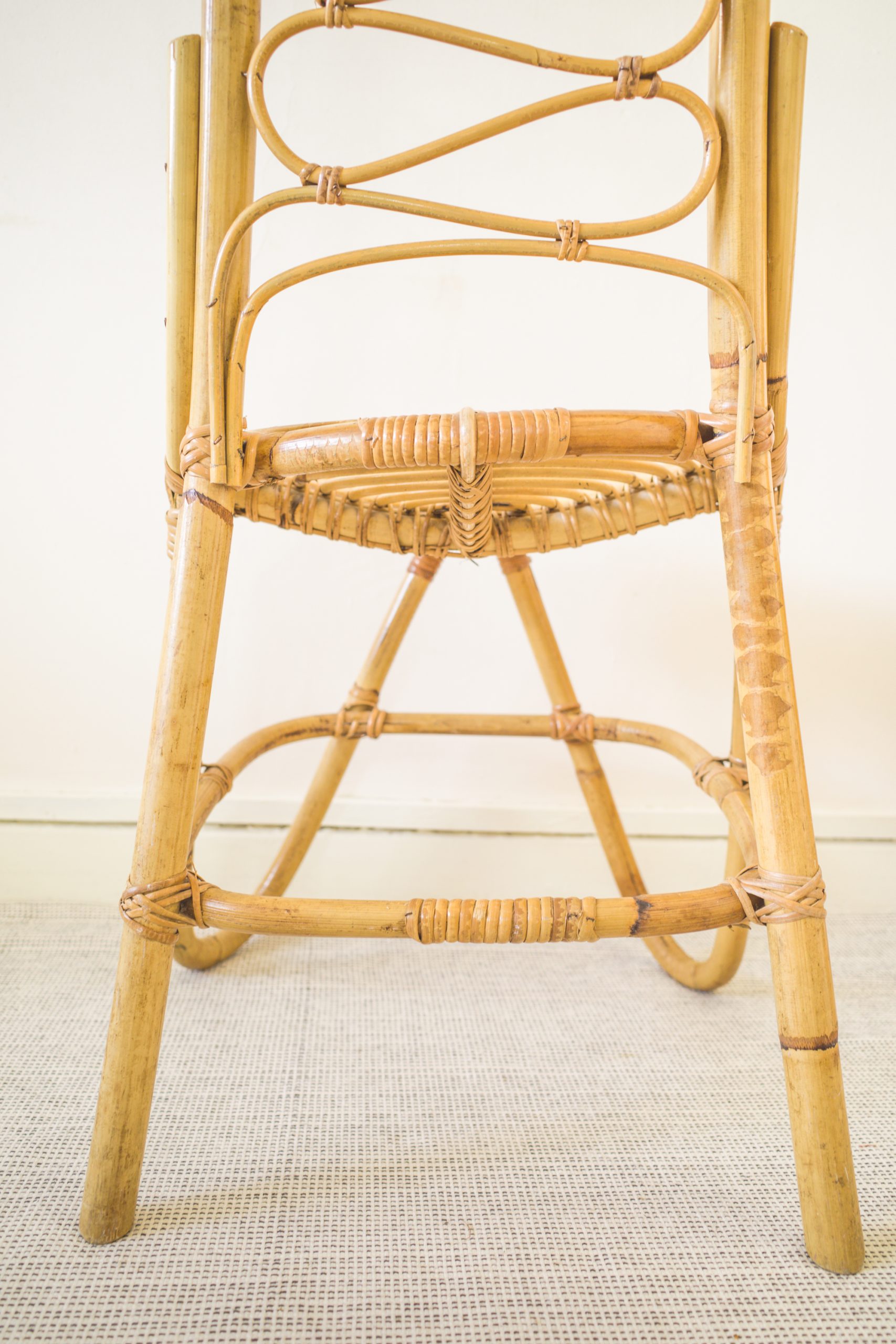 Rare Original Bamboo High Backrest Chair