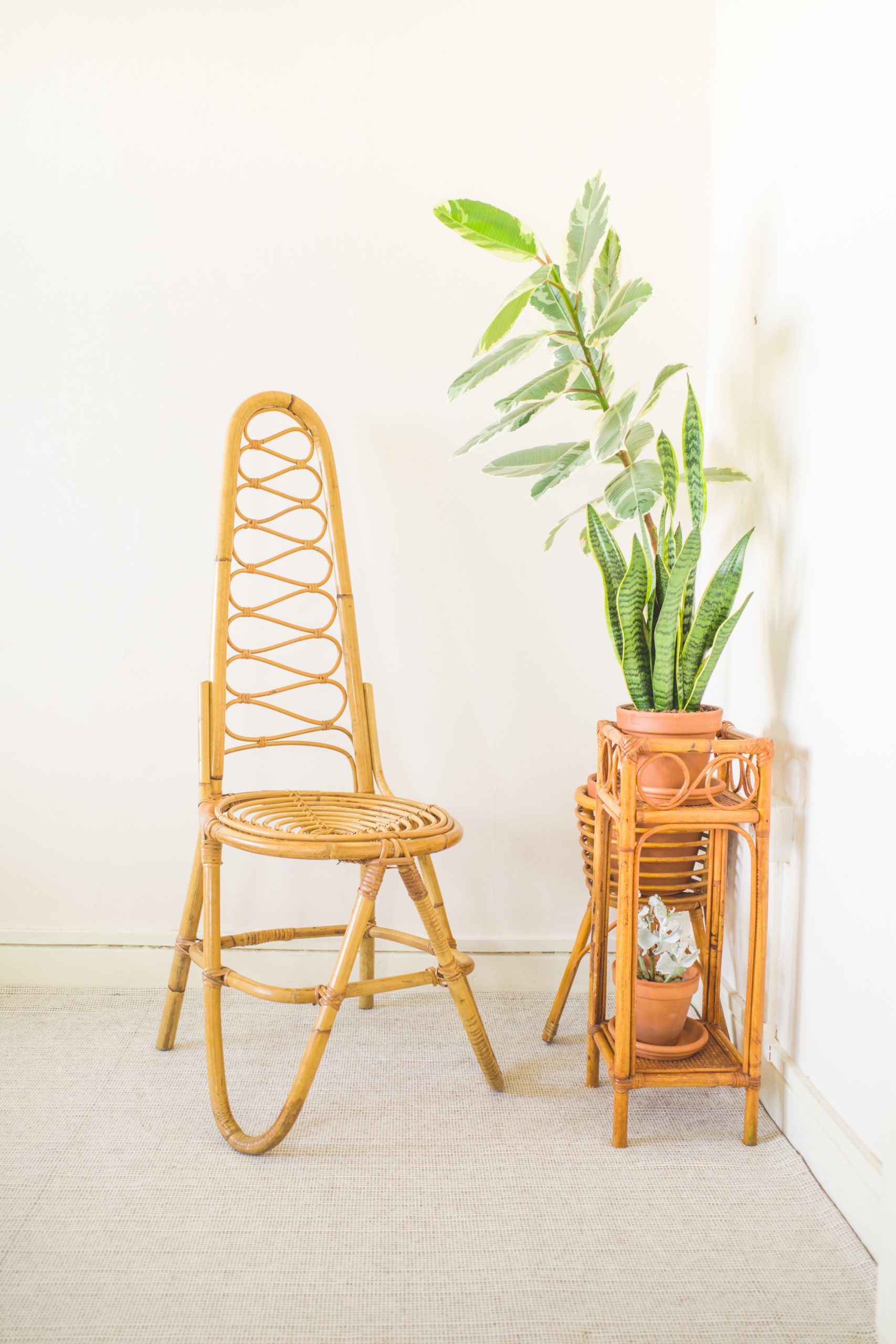 Rare Original Bamboo High Backrest Chair