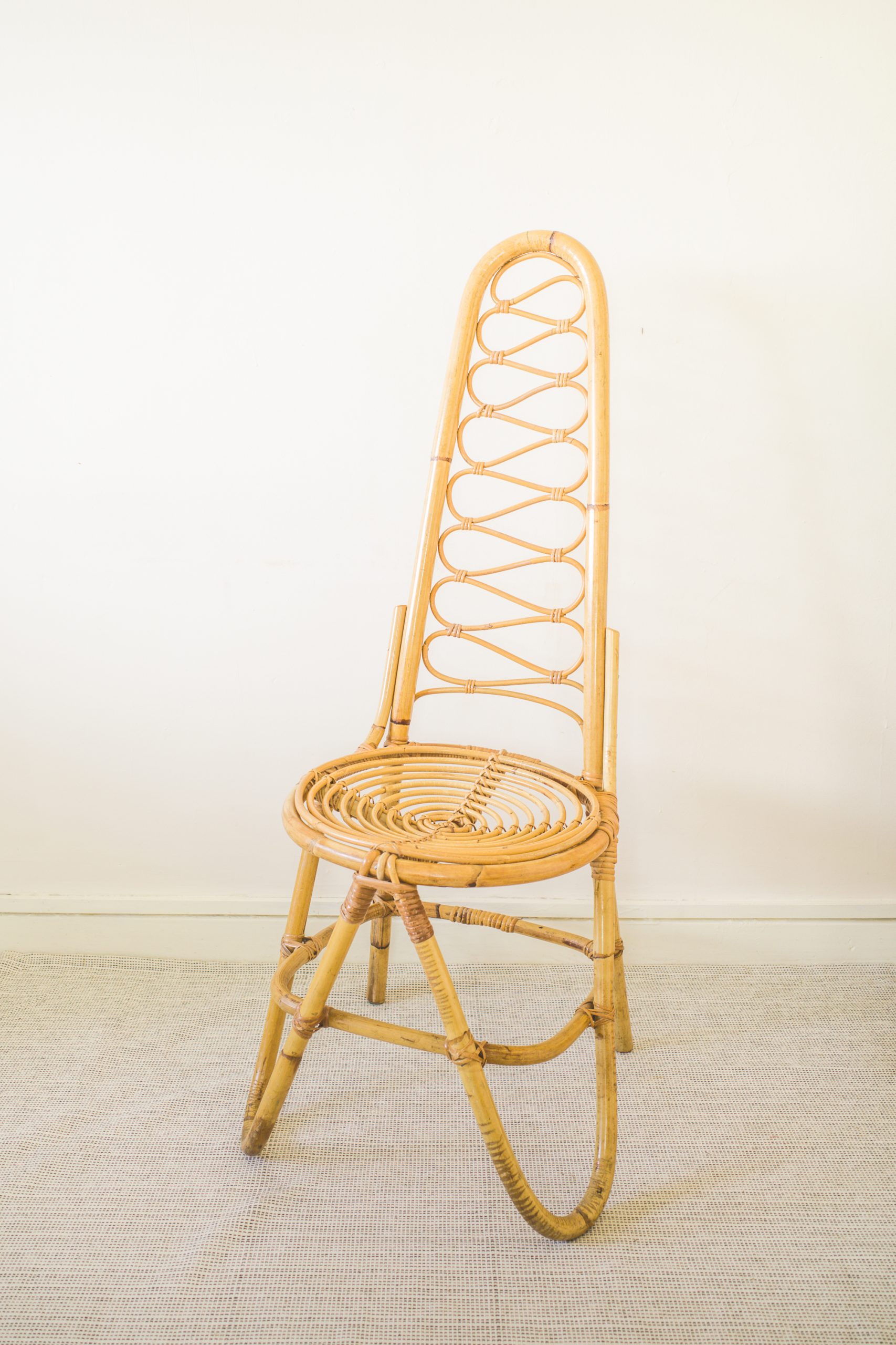 Rare Original Bamboo High Backrest Chair
