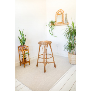 Wicker Round Bar Stool / Plant Stand