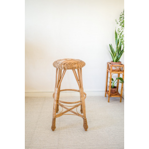 Wicker Round Bar Stool / Plant Stand