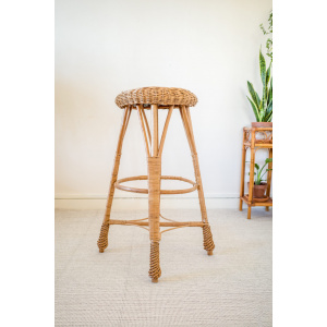 Wicker Round Bar Stool / Plant Stand