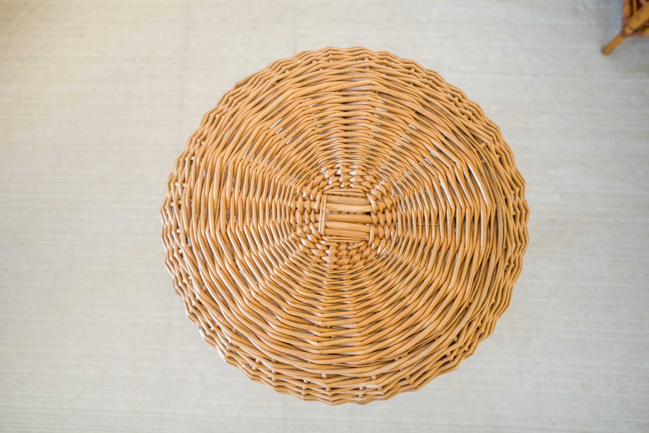 Wicker Round Bar Stool / Plant Stand