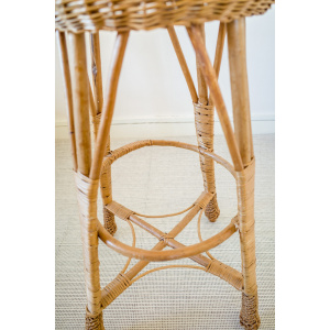 Wicker Round Bar Stool / Plant Stand