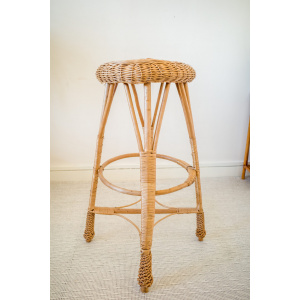 Wicker Round Bar Stool / Plant Stand