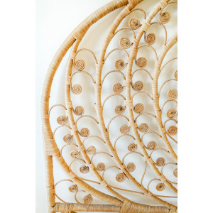 Wicker Peacock Heart Design Bed Headboard (UK Double size)