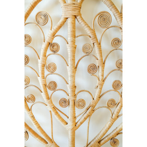 Wicker Peacock Heart Design Bed Headboard (UK Double size)