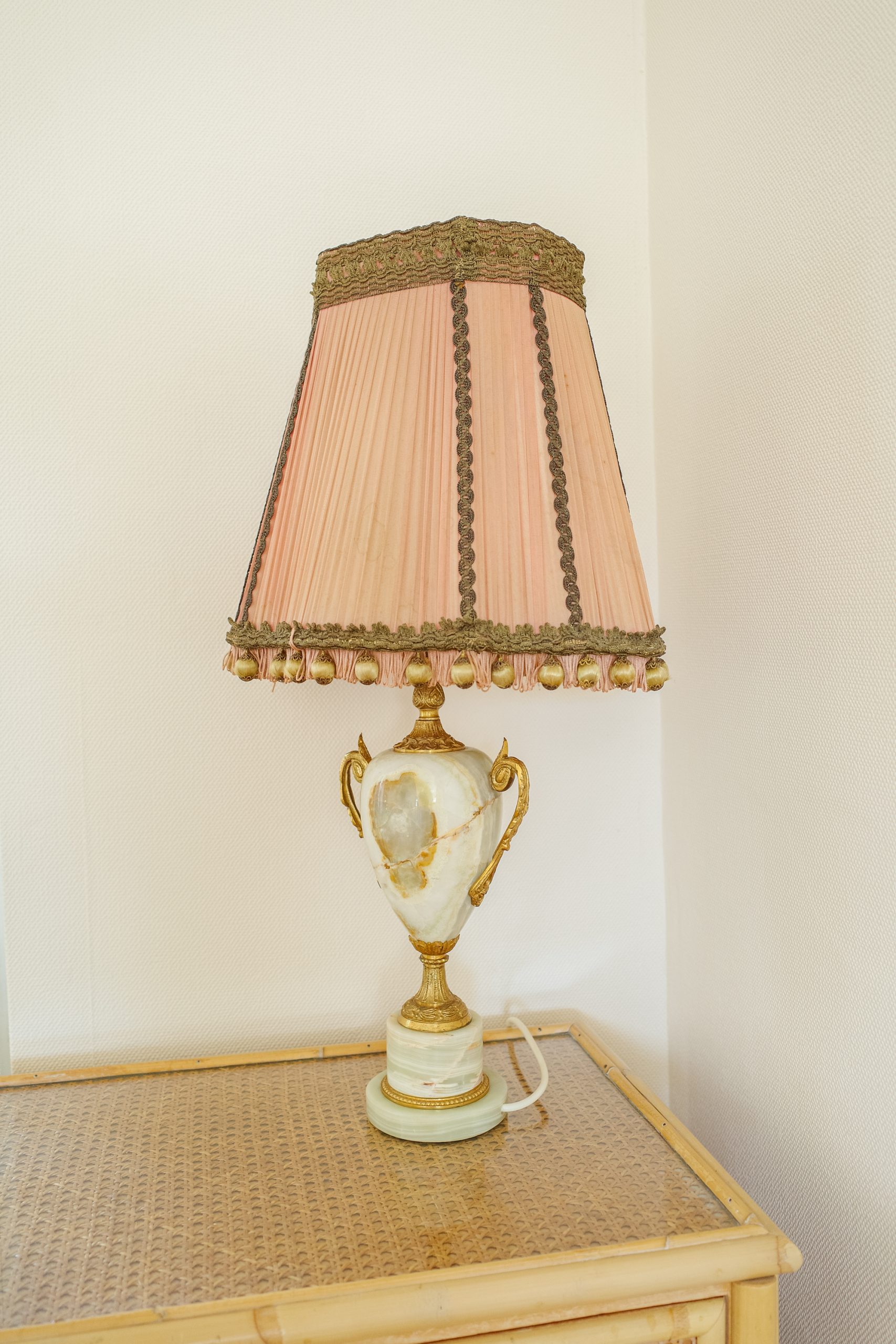 Onyx Marble Table Lamp with Shade