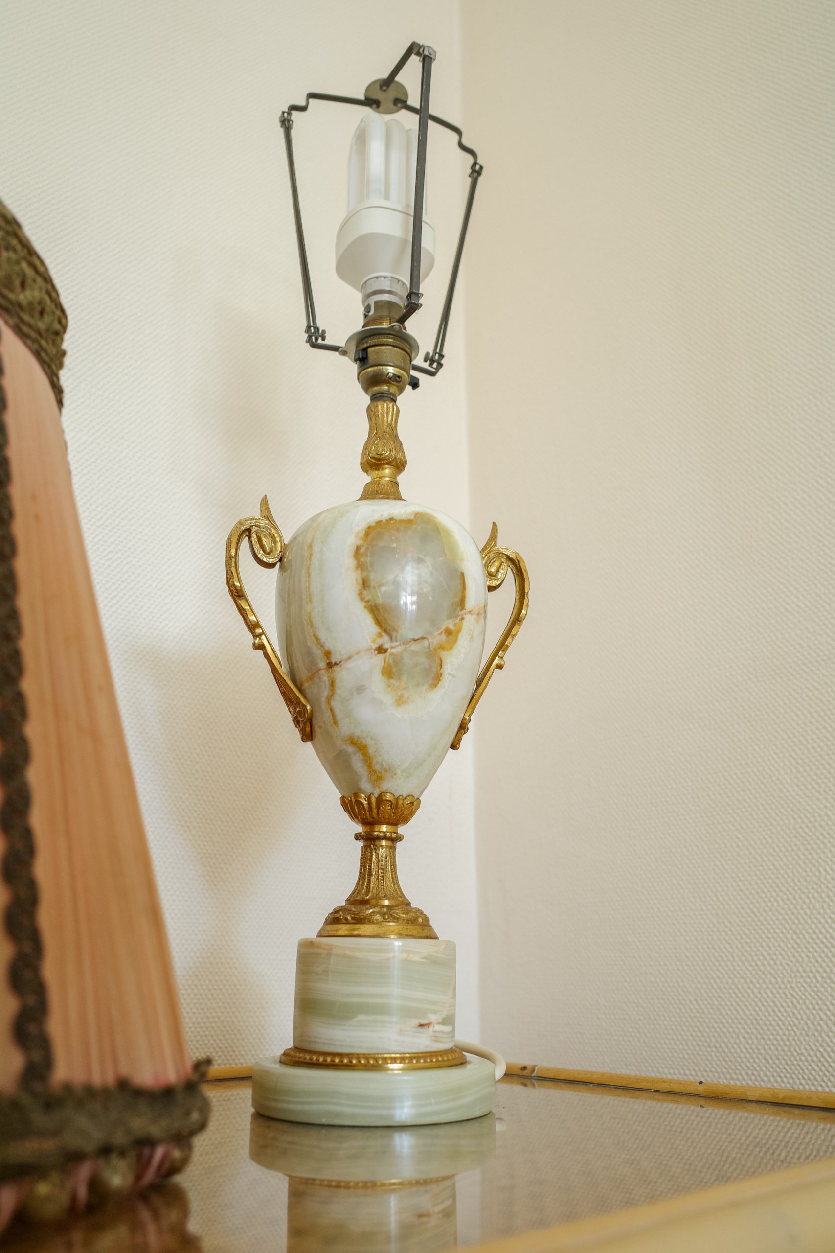 Onyx Marble Table Lamp with Shade