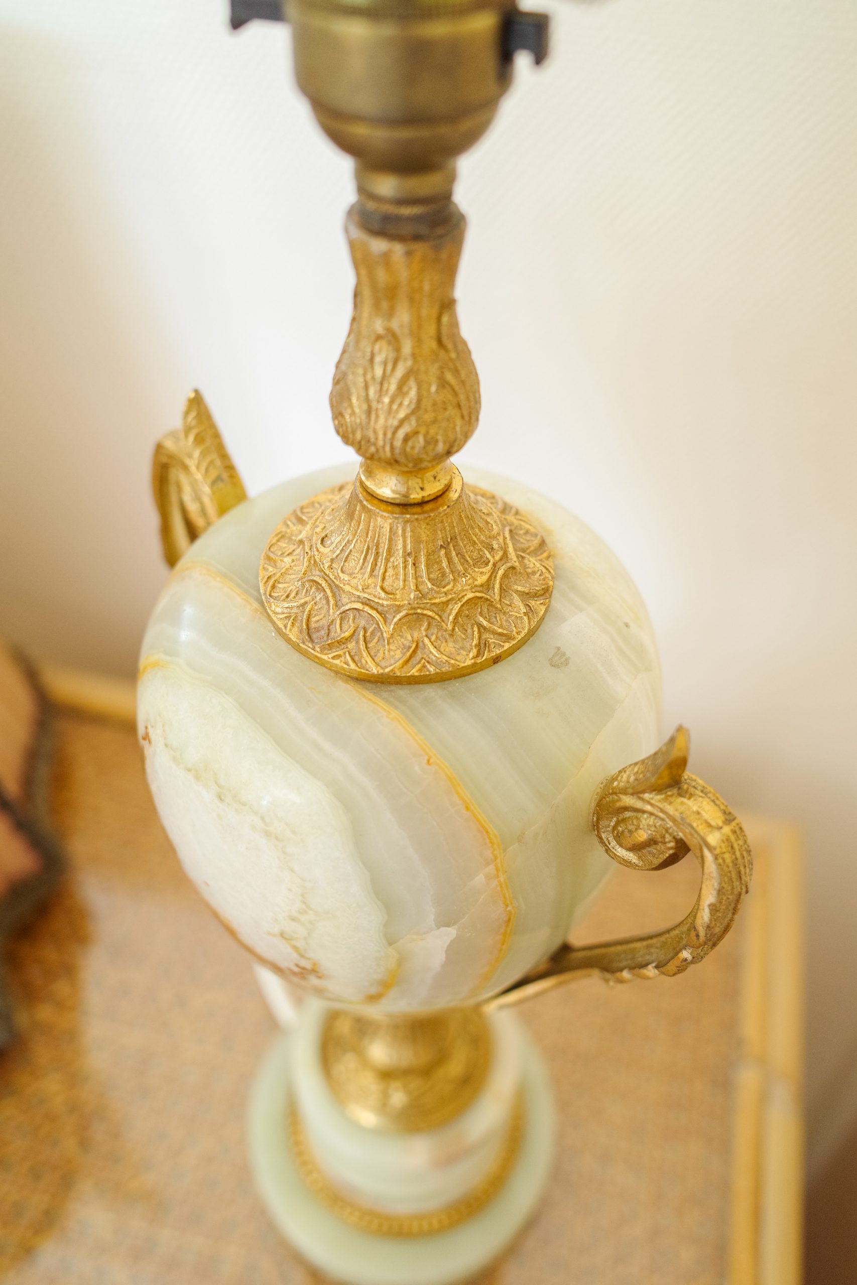 Onyx Marble Table Lamp with Shade